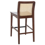 Safavieh Benicio Rattan Counter Stool - Set of 2 Dark Brown Body/ Natural Back Rest BST1506A-SET2