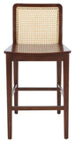 Safavieh Benicio Rattan Counter Stool - Set of 2 Dark Brown Body/ Natural Back Rest BST1506A-SET2