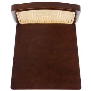 Safavieh Benicio Rattan Counter Stool - Set of 2 Dark Brown Body/ Natural Back Rest BST1506A-SET2