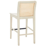 Safavieh Benicio Rattan Counter Stool - Set of 2 White Body/ Natural Back Rest BST1506B-SET2