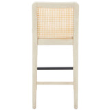 Safavieh Benicio Rattan Counter Stool - Set of 2 White Body/ Natural Back Rest BST1506B-SET2