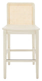 Safavieh Benicio Rattan Counter Stool - Set of 2 White Body/ Natural Back Rest BST1506B-SET2