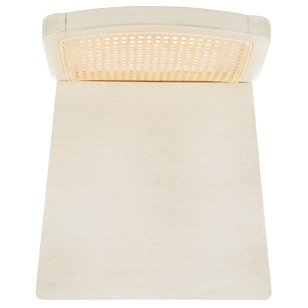 Safavieh Benicio Rattan Counter Stool - Set of 2 White Body/ Natural Back Rest BST1506B-SET2