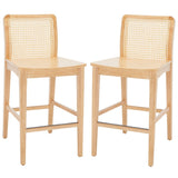 Safavieh Benicio Rattan Counter Stool - Set of 2 Natural BST1506D-SET2