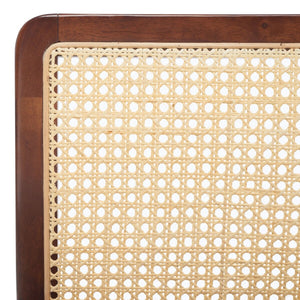 Safavieh Benicio Rattan Bar Stool - Set of 2 Dark Brown Body/ Natural Back Rest BST1507A-SET2