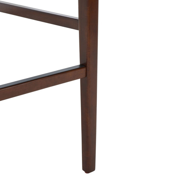 Safavieh Benicio Rattan Bar Stool - Set of 2 Dark Brown Body/ Natural Back Rest BST1507A-SET2