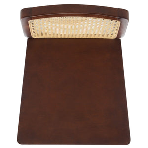 Safavieh Benicio Rattan Bar Stool - Set of 2 Dark Brown Body/ Natural Back Rest BST1507A-SET2