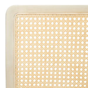 Safavieh Benicio Rattan Bar Stool - Set of 2 White Body/ Natural Back Rest BST1507B-SET2