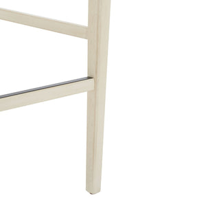 Safavieh Benicio Rattan Bar Stool - Set of 2 White Body/ Natural Back Rest BST1507B-SET2