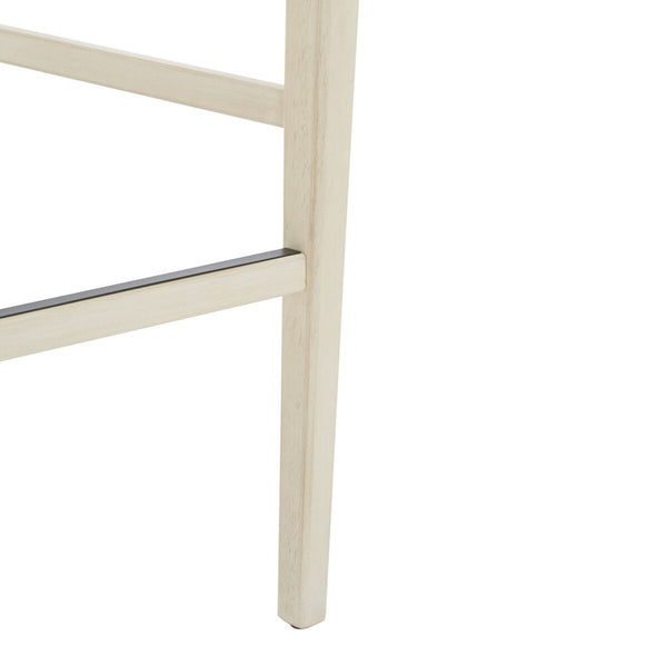 Safavieh Benicio Rattan Bar Stool - Set of 2 White Body/ Natural Back Rest BST1507B-SET2