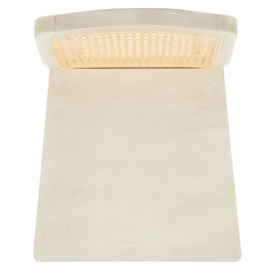 Safavieh Benicio Rattan Bar Stool - Set of 2 White Body/ Natural Back Rest BST1507B-SET2