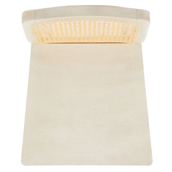 Safavieh Benicio Rattan Bar Stool - Set of 2 White Body/ Natural Back Rest BST1507B-SET2