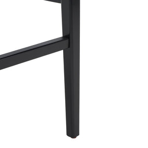 Safavieh Benicio Rattan Bar Stool - Set of 2 Black Body/ Natural Back Rest BST1507C-SET2