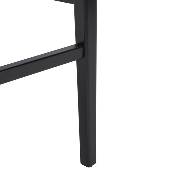 Safavieh Benicio Rattan Bar Stool - Set of 2 Black Body/ Natural Back Rest BST1507C-SET2