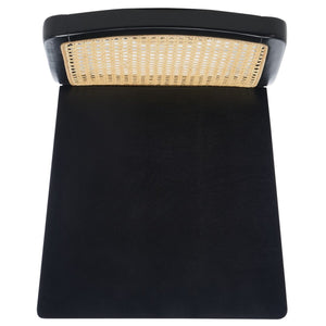 Safavieh Benicio Rattan Bar Stool - Set of 2 Black Body/ Natural Back Rest BST1507C-SET2