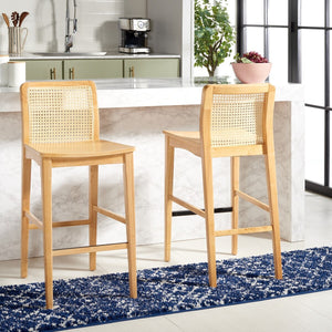 Safavieh Benicio Rattan Bar Stool - Set of 2 Natural BST1507D-SET2