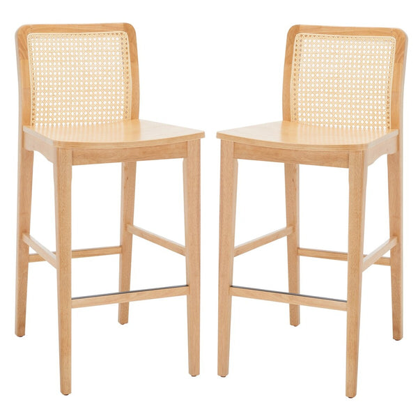 Safavieh Benicio Rattan Bar Stool - Set of 2 Natural BST1507D-SET2