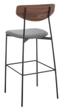 Ryker Barstool Walnut / Grey Metal BST3008B