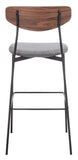 Ryker Barstool Walnut / Grey Metal BST3008B