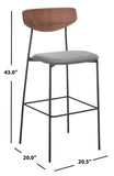 Ryker Barstool Walnut / Grey Metal BST3008B