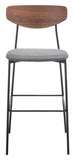 Ryker Barstool Walnut / Grey Metal BST3008B