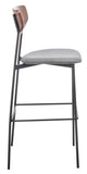 Ryker Barstool Walnut / Grey Metal BST3008B