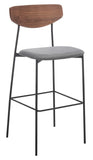 Ryker Barstool Walnut / Grey Metal BST3008B