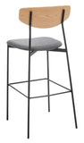 Ryker Barstool Oak / Grey Metal BST3008D