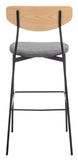 Ryker Barstool Oak / Grey Metal BST3008D