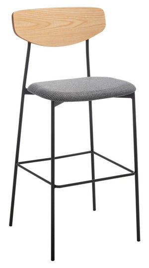 Ryker Barstool Oak / Grey Metal BST3008D