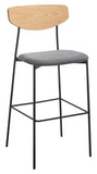 Ryker Barstool Oak / Grey Metal BST3008D