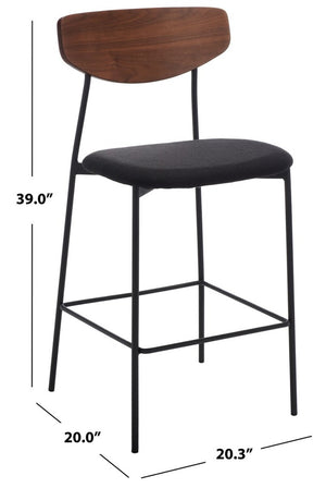 Ryker Counter Stool Walnut / Black Metal BST3009A