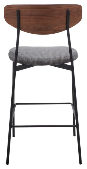 Ryker Counter Stool Walnut / Grey Metal BST3009B