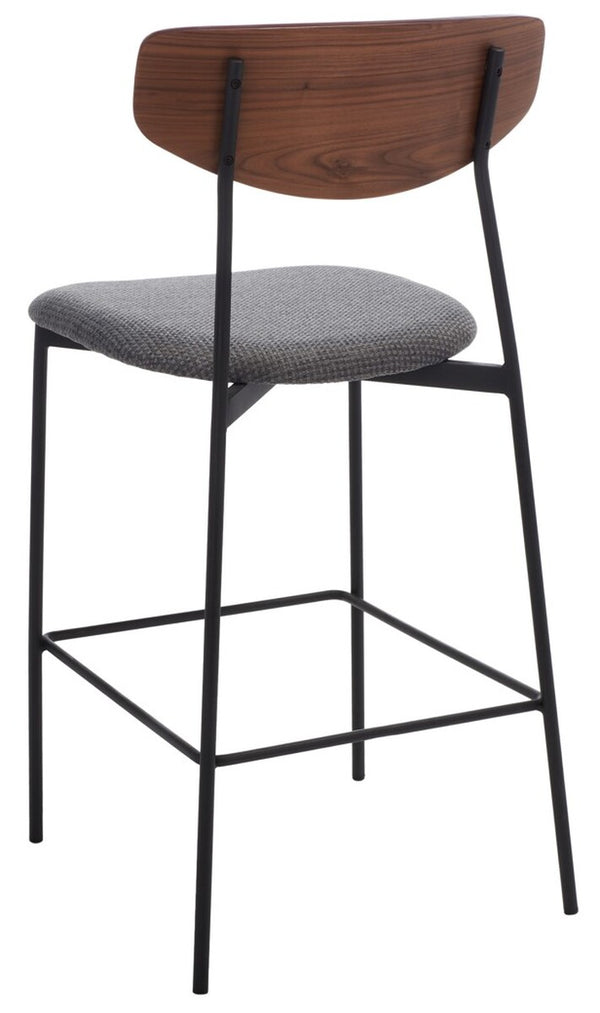 Ryker Counter Stool Walnut / Grey Metal BST3009B