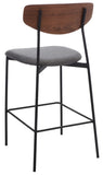 Ryker Counter Stool Walnut / Grey Metal BST3009B