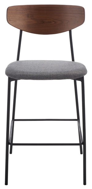 Ryker Counter Stool Walnut / Grey Metal BST3009B