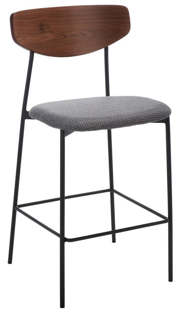 Ryker Counter Stool Walnut / Grey Metal BST3009B