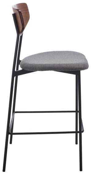 Ryker Counter Stool Walnut / Grey Metal BST3009B