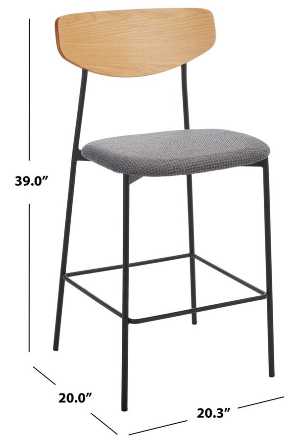 Ryker Counter Stool Oak / Grey Metal BST3009D