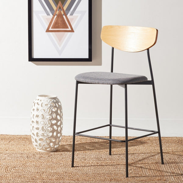 Ryker Counter Stool Oak / Grey Metal BST3009D