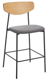 Ryker Counter Stool Oak / Grey Metal BST3009D