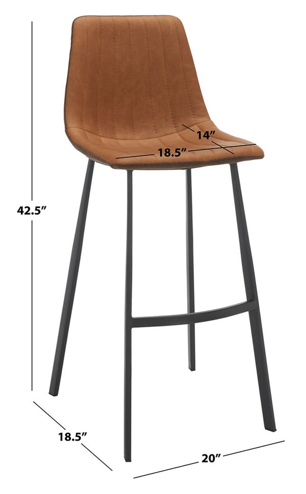 Safavieh Rhyatte Bar Stool  Cognac / Black   BST3018A