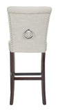 Safavieh - Set of 2 - Taylor Bar Stool Light Grey Wood MDF Fire Foam Linen BST6300A-SET2 889048370975