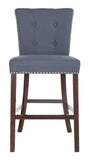 Safavieh - Set of 2 - Taylor Bar Stool Navy Wood MDF Fire Foam Linen BST6300B-SET2 889048370982