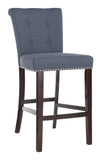 Safavieh - Set of 2 - Taylor Bar Stool Navy Wood MDF Fire Foam Linen BST6300B-SET2 889048370982