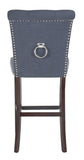 Safavieh - Set of 2 - Taylor Bar Stool Navy Wood MDF Fire Foam Linen BST6300B-SET2 889048370982