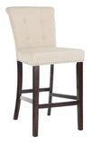 Safavieh - Set of 2 - Taylor Bar Stool Beige Wood MDF Fire Foam Linen BST6300C-SET2 889048370999