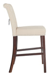 Safavieh - Set of 2 - Taylor Bar Stool Beige Wood MDF Fire Foam Linen BST6300C-SET2 889048370999