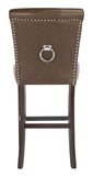 Safavieh - Set of 2 - Taylor Bar Stool Brown Wood MDF Fire Foam PU BST6300D-SET2 889048371002