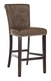 Safavieh - Set of 2 - Taylor Bar Stool Brown Wood MDF Fire Foam PU BST6300D-SET2 889048371002